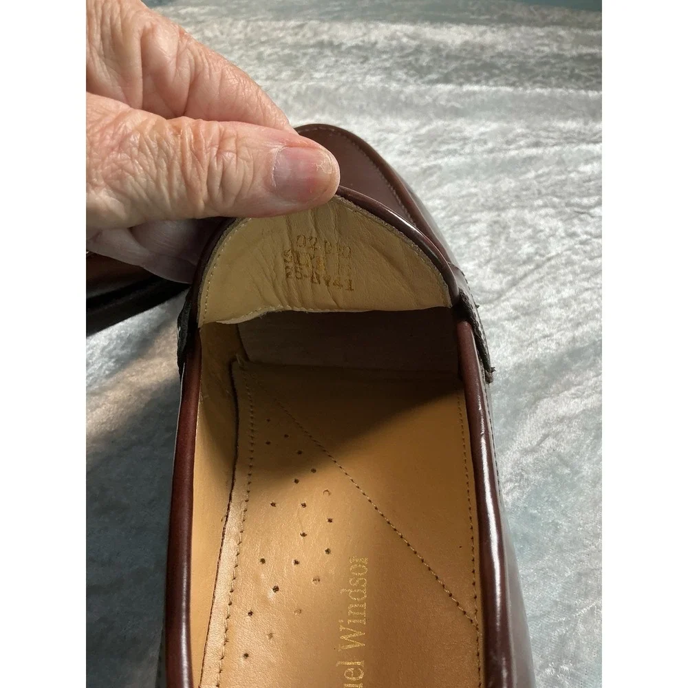 Samuel Windsor Men's Brown Leather Penny Loafers Dress Shoes Size 10 Classic EUC